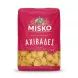 Enhanced Front view of Misko Shells Pasta 500g bag held in hand in a grocery store