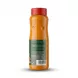 A 500ml bottle of Al-Maeda Algerian Sauce Spicy Dip with an orange contents and red cap is shown in a professional studio shot against a white background. The focus is on the back nutrition label, which details values for Energy, Fat, Carbohydrates, Fibers, Proteins, and Salt. A barcode is at the bottom of the label. The image has a clean look with soft, even shadowing.