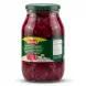 Enhanced Side view showing contents and label of Durra Pickled Turnips with Beetroot jar