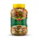 A 3750g large glass jar of Durra Mixed Pickles, featuring various vegetables like carrots and cucumbers, is presented in a clean, professional studio shot against a white background with a soft, even shadow.