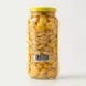 Enhanced Rear view of Saladitos Lupins jar showing ingredients, producer, barcode, and weight