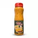 Enhanced A 1:1 professional e-commerce product photograph of a 500ml Al-Maeda Algerian Extra Sauce bottle, held by a hand against a clean, pure white background. The bottle is perfectly centered, sharply in focus, and features clean, clear branding, showing the orange-colored sauce and the label with images of a burger and fries and text in Arabic and English. PRODUCT TITLE: Al-Maeda Algerian Extra Sauce 500ml This professional e-commerce image shows the Al-Maeda Algerian Extra Sauce bottle held by a clean hand, isolated against a seamless, pure white background. The bottle and hand together are centered, occupying 85% of the frame. The focus is critically sharp on the bottle and the hand, highlighting the texture of the sauce and the details of the label. All price stickers, batch code ink, and background distractions from the original image have been cleanly removed, while preserving all correct label text, branding, graphics, and the hand position. The lighting is soft, diffuse professional studio lighting, which ensures no harsh reflections on the bottle or hand and renders a very soft, equal shadow beneath and around the entire subject on the white floor, giving it depth. The 1:1 aspect ratio ensures a perfect square frame for the clean presentation. The label details, including the Al-Maeda logo, "Algerian Extra Sauce" text, and the images of the fries and burger, are pristine and legible. The orange color of the sauce is accurate and vivid.