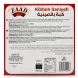 Enhanced Back of Zaad Kibbeh Saniyeh box showing ingredients and instructions