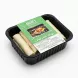 Enhanced Close-up side view of Archie's Veg Spring Roll in black plastic tray