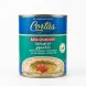 A 1:1 professional e-commerce product photograph of a centered 820g can of Cortas Baba Ghanoush Eggplant Dip, with its distinct blue and green label, set against a clean white background with soft, even shadowing.