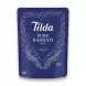 A 250g blue stand-up pouch of Tilda Pure Basmati Rice Classics is centered against a clean white background. The pouch shows product details and branding, and has soft, symmetrical shadows on both sides.