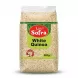 Enhanced Front view of Sofra White Quinoa 500g pack held in hand