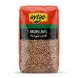 A professional 1:1 e-commerce product photograph of a 1kg bag of Aytac Brown Lentils, featuring red and clear plastic packaging, a black title band, and clear view of the dried lentils, isolated on a white background.
