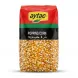 A 1kg bag of Aytac Premium Popping Corn, featuring the brand's logo, English text, and Arabic script against a vibrant red, yellow, and green package, with a clear window revealing the dried corn kernels inside.