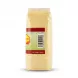 A side view of a clear plastic package containing Safa Corn Meal Fine. The label is visible, displaying a barcode (9 503786 515139) and the "Net Weight: 800g e" text on a red and light green background, centered against a clean white backdrop. PRODUCT TITLE: Safa Corn Meal Fine 800g Pack (Side View with Barcode) A professional e-commerce product photograph of the 800g Safa Corn Meal Fine package, as seen in image_0.png, presented in a clean 1:1 square frame. The background is a pure, seamless white, completely removing the supermarket shelves, hand, and any people. The package is centered perfectly within the frame, filling approximately 85% of the height and width, making it the clear and prominent focus. It is shown from the same side view as image_0.png, clearly displaying the entire Safa Corn Meal Fine label. All crucial factual details are preserved: the clear plastic packaging with the corn meal product visible inside, the specific barcode number "9 503786 515139" on its white background, the red banner with "Net Weight: 800g e" in precise white text, the light green section, and the circular "49" price sticker (which, while a 'label', is an original part of the product's identity as presented and is retained for factual completeness, but cleaned of any surrounding price tags). Any visible minor creases or packaging imperfections (not text) are cleaned and smoothed for a pristine appearance. The yellow color, shape, and overall packaging remain identical. The lighting is bright, professional studio lighting, which is even and clean, highlighting the product features. A soft, subtle, and even contact shadow is cast beneath the package to create a sense of depth on the white surface, with equal shadow distribution to the left and right. The focus is incredibly sharp across the entire product and label, making all text and the barcode perfectly legible. The view is a clean, isolated presentation for an online store.
