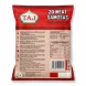 Enhanced Back of TAJ 20 Meat Samosas pack with ingredients, nutritional information, and barcode
