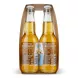 Enhanced Back view of Corona Cero 4x330ml glass bottles in cardboard holder