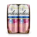 Enhanced Top view of Gordon's Alcohol Free Pink & Lemonade 4x250ml showing cans
