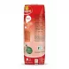 A professional 1:1 e-commerce product photograph showing the detailed back label of a Rauch Bravo Red Orange juice carton against a clean white background, highlighting its nutritional information, ingredients, and eco-friendly certification logos.