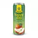 Enhanced Front view of Rauch Happy Day 100% Apple Juice can 330ml in hand