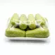 Enhanced Side view of Lebanese green courgettes in sealed packaging