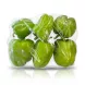 Enhanced Pack of fresh green peppers in plastic wrap, priced at £2.50