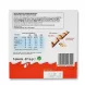 Enhanced Back of Kinder Bueno White Chocolate Wafer box with ingredients, nutritional information, and barcode