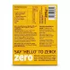 A clear, professional studio photograph of the back packaging for Gullón Zero Zingy Dark Choc Ginger Oaties against a plain white background, highlighting the nutritional information and ingredient details.