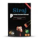 ** A professional studio shot of the Siraj Premium Coconut Charcoal 1kg box. The black box features the Siraj logo, illustrations of glowing charcoal cubes, coconuts, and a 100% Natural label, isolated on a white background.
