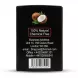 Enhanced Side view of Siraj Coconut Charcoal box with 100% natural chemical-free label and business address