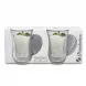 Enhanced Front view of Paşabahçe Gurme Ayran 2-piece handled glass mug set in packaging