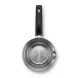 Enhanced Top view of an empty stainless steel coffee warmer held in hand