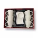 Enhanced Gift box containing six ceramic coffee cups and six matching saucers