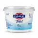 Enhanced FAGE Total 5% Greek yoghurt 450g tub held in hand above store shelf