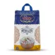 A 5kg bag of Anjoman Imperial Basmati Rice on a white background, featuring the brand's blue and white intricate packaging with an illustration of cooked rice in a bowl.