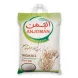 Enhanced Top view of Anjoman Tarom Rice 5kg bag with handles, logo, and rice illustration.