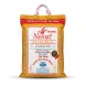 A 5kg bag of Nemat Sella Extra Long Grain Rice is centrally positioned on a clean white background. It features clear red and white branding with text in multiple languages and a 'Premium Quality' seal.