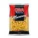 Front of OBA Makarna Macaroni Thimbles Pasta package held in hand