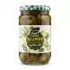Front view of Greenfields Green Jalapeño Sliced jar with green checkered lid
