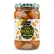 Front of Greenfields Mixed Pickles jar showing label and colourful pickled vegetables