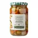 Back label of Greenfields Mixed Pickles jar with ingredients and storage information