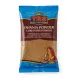 A 100g retail pouch of TRS Dhania Coriander Powder with an illustration of a woman grinding spices, isolated against a clean white background.
