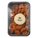 Front view of a pack of Sara Dry Apricot showing dried, pitted apricots in clear packaging