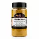 Moroccan Spices Yellow Ras Hanout jar held in hand, showing front label and vibrant yellow spice mix inside