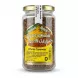 Side view of Casbash Whole Caraway Seeds 150g glass jar highlighting spice contents