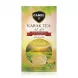 A professional studio photograph featuring a single box of Camel Karak Tea Unsweetened Instant Premix, centered on a solid white background. The box displays the yellow-green packaging with a picture of a steaming cup of tea and a landscape. All text and the camel logo are clearly visible, with no price tags present.