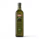 A 750ml glass bottle of Hana Virgin Olive Oil, featuring a detailed green label with images of whole olives and an olive tree, is centrally positioned against a clean white background.
