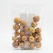 Back view of clear plastic bag containing whole dried white limes