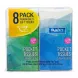 Lucky Super Soft Pocket Tissues 8 Pack in green and blue packaging held in a shop aisle