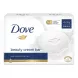 Front of Dove Beauty Cream Bar 4x90g pack held in a store aisle
