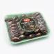 Angled view showing Sofra Safawi Dates with Almond 400g pack held in hand