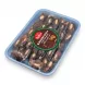 Angled view of Sofra Khudri Dates with Almond showing packaging